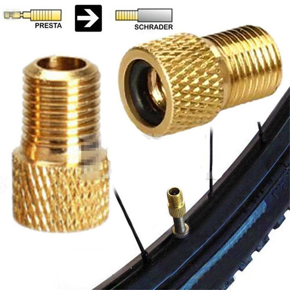 2x Presta to Schrader Valve Adaptor Converter Road Bicycle Bike Tire Tube Pump .