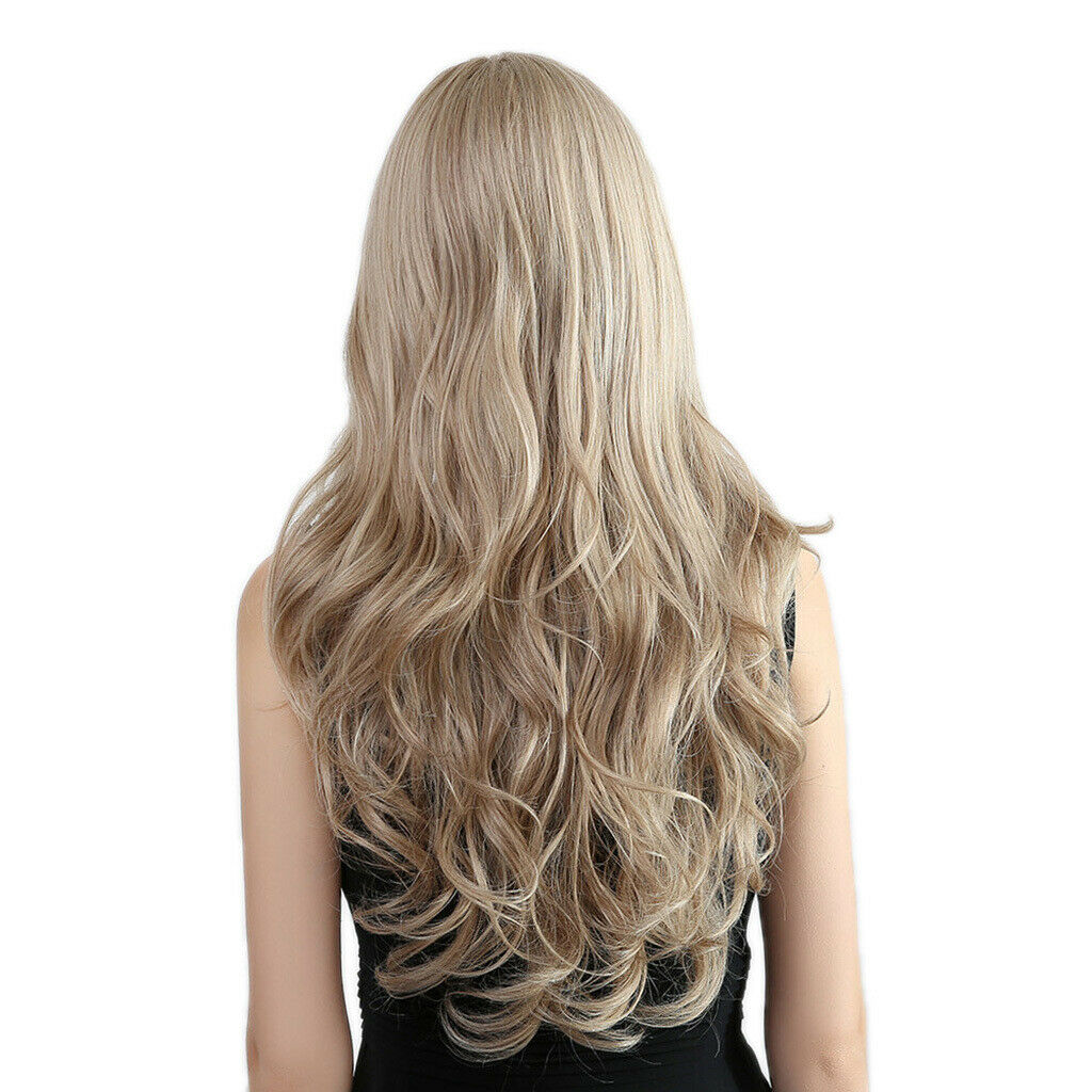 Natural Long Wavy Wigs Heat Resistant Synthetic Full Wigs for Women Daily Party