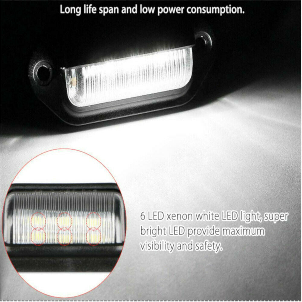 Pair Universal LED License Number Plate Light Lamps for Truck SUV Trailer Lorry
