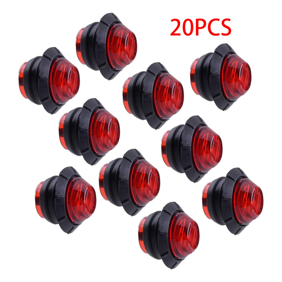 20x Truck Trailer Mini 3/4" Red LED Bullet Side Marker Light Signal Lamp New