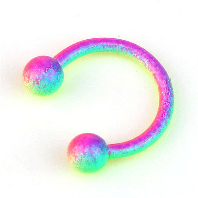 10x Stainless Steel Horseshoe Bar Lip Nose Septum Ear Ring Stud Piercing .l8