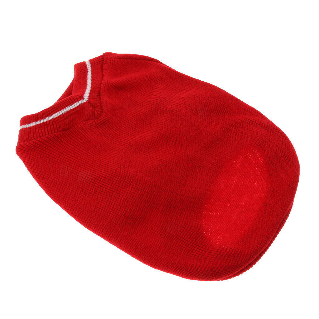 Pet Dog Knitted Sweater Winter Warm Puppy Clothes Dog Costume Red M