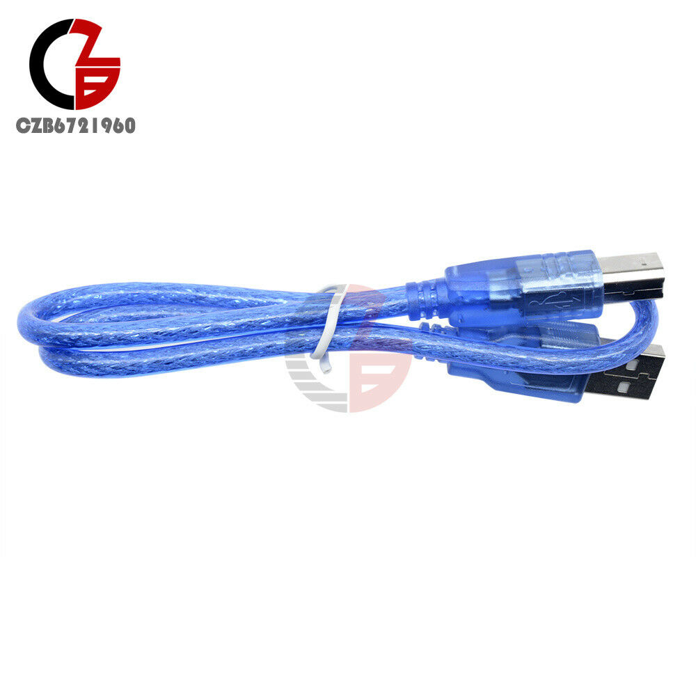 Blue USB 2.0 Type A Male to Micro USB B 5 Pin Male Plug Data Adapter Cable