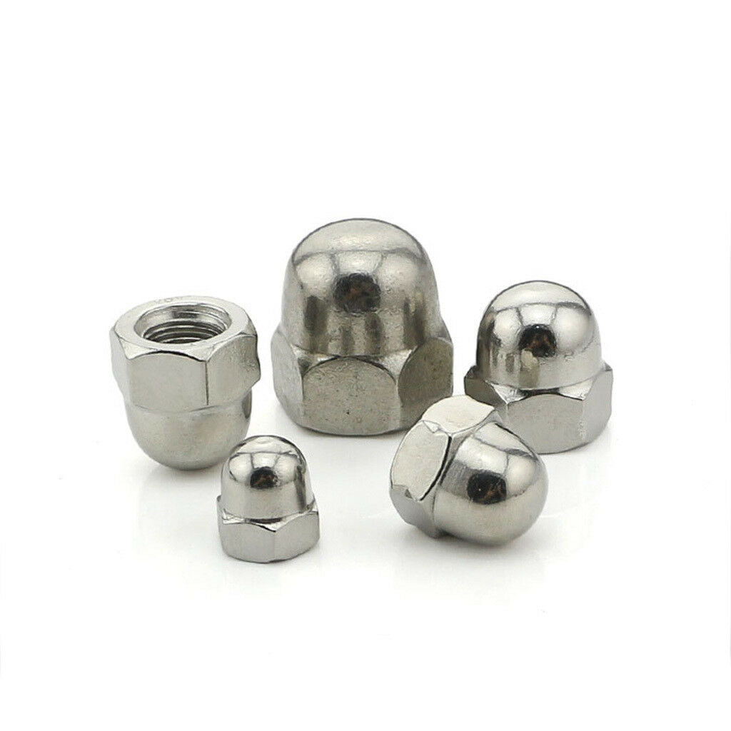 10Pcs Stainless Steel Dome   Hex Nuts Metric Bolt Screws Lock Fastener M6