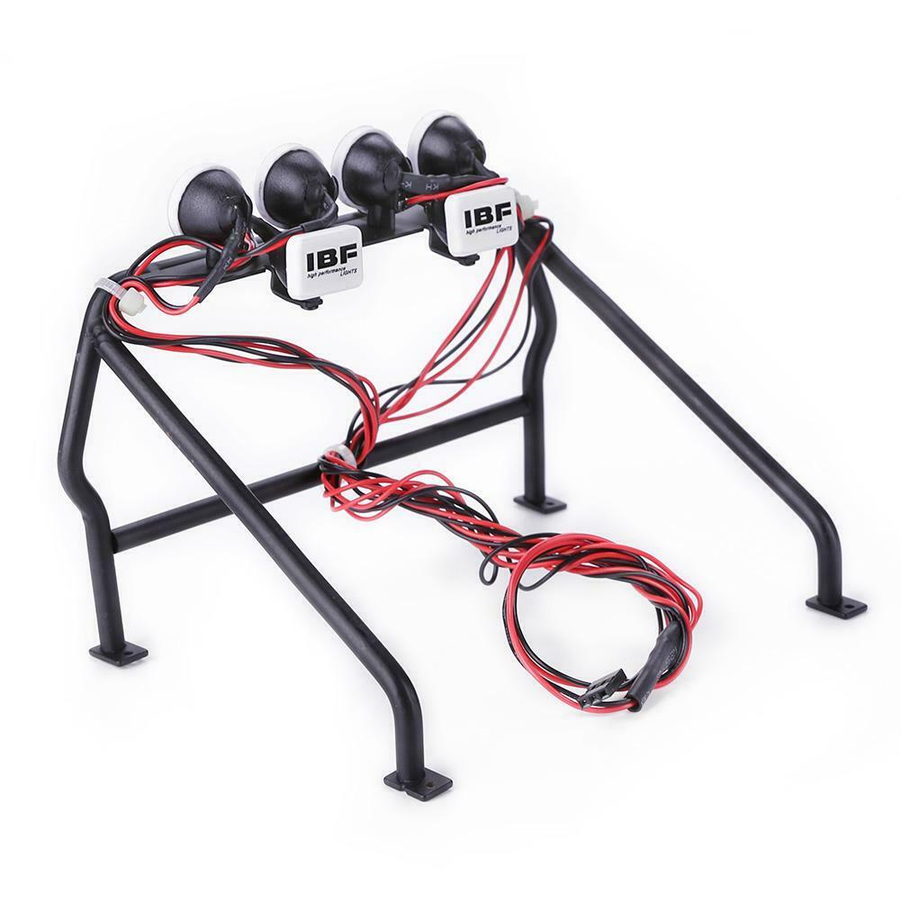 Metal Roll Cages Bucket 6 LED Lights Set for RC4WD 1/10 TF2 Car Accessories @