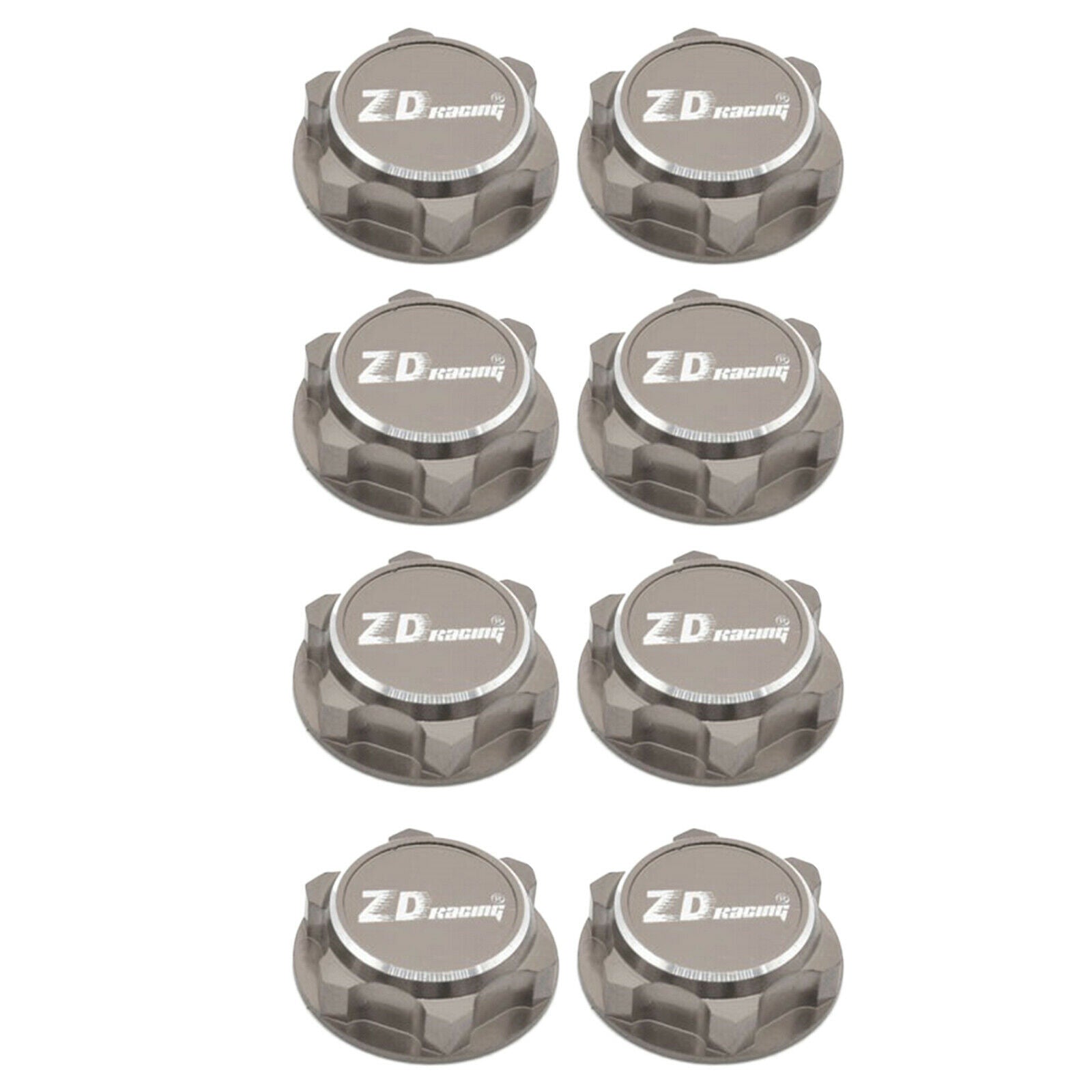 8pcs Hex Wheel Nuts For 1/8 Scale RC Car Truck Spare Parts Titanium Gray