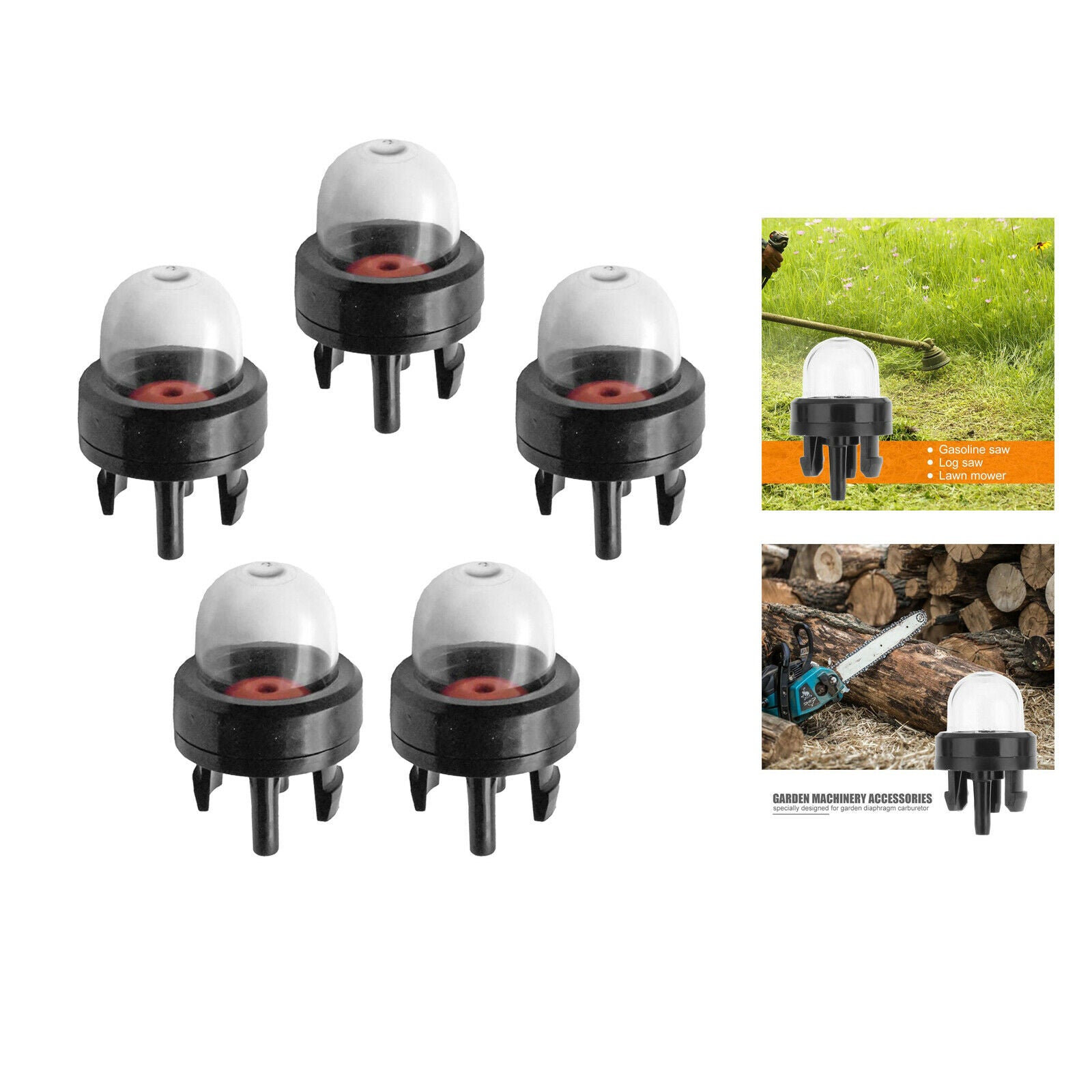Set of 5 Uiversal Chainsaw Trimmer Carburetor Fuel Primer Bulbs Kit for Echo
