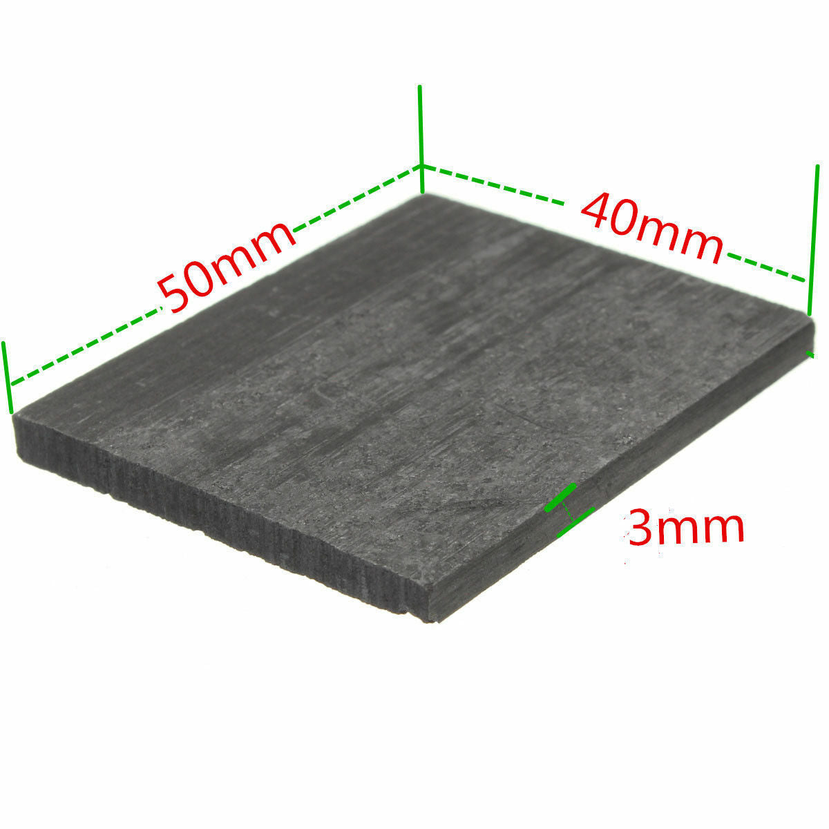 50mm*40mm*3mm99.99% Pure Graphite Electrode Rectangle Plate Sheet 5pcs/kit