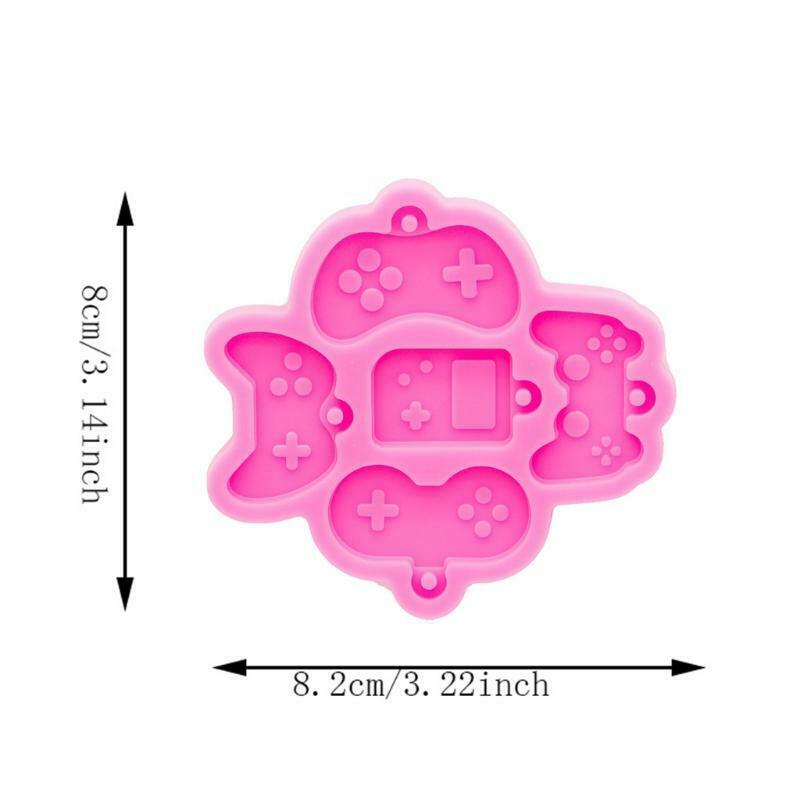 Pink Shiny Gaming Keyboard Keychain Silicone Mold for Valentine Love Gift Craft