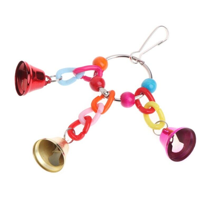 Parrot Bird Toys Metal  Bell Hanging Cage Toys For Parrot Squirrel Parakeet BiL7