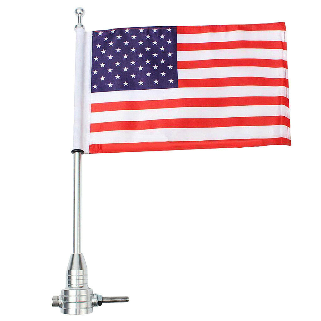 American USA Flag With 15inch Pole Bolts For Motorcycle Bike  XL883