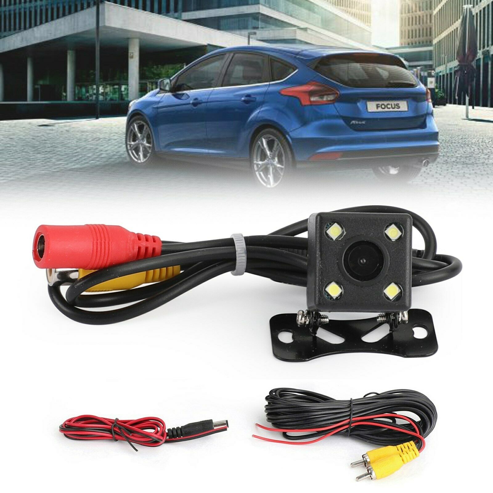 Universal 4 LED HD Reverse Backup CDD Camera Parking License Plate Camera CA