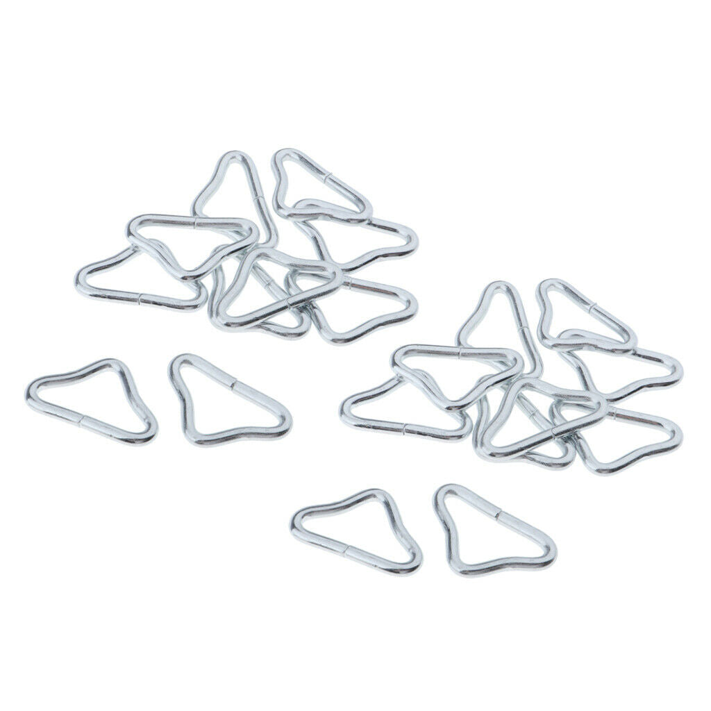 Pack of 20 Metal Triangle Rings Buckle Loop Ring for Trampoline Supplies