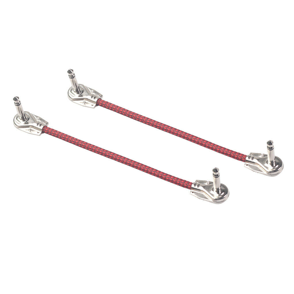 2-part Guitar Patch Cords Right Angle 1/4 Inch Plugs, Guitar Effects Pedal
