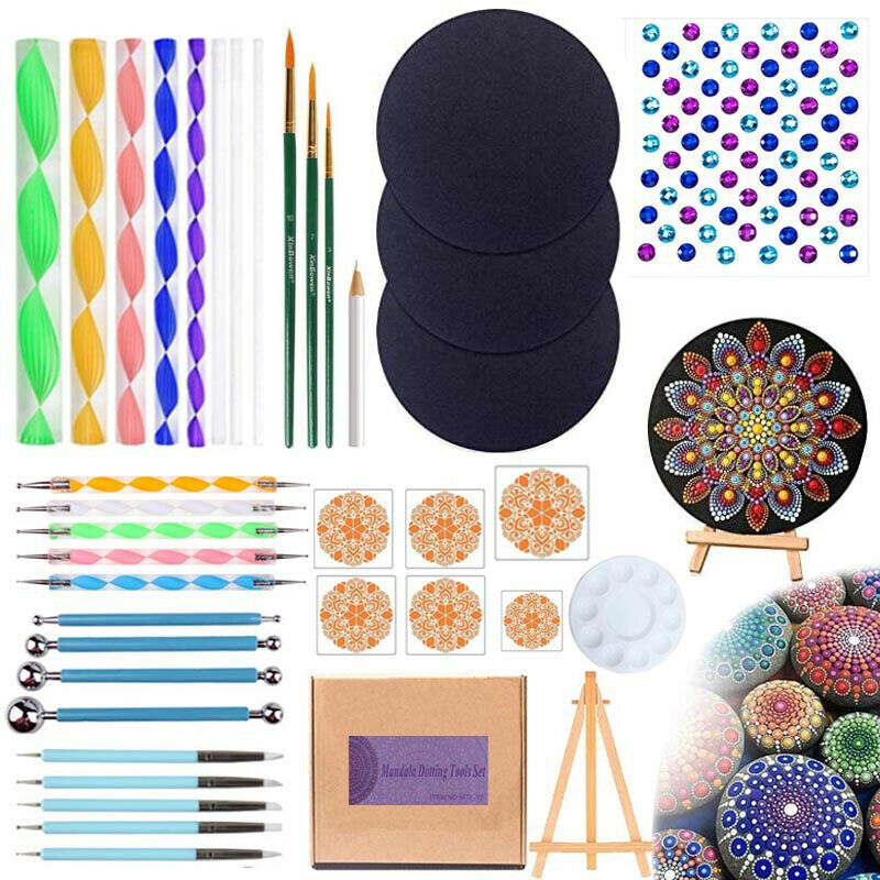 40pcs Mandala Dotting Tools for Painting Rock Stone Stencil Acrylic Stick BrBDA