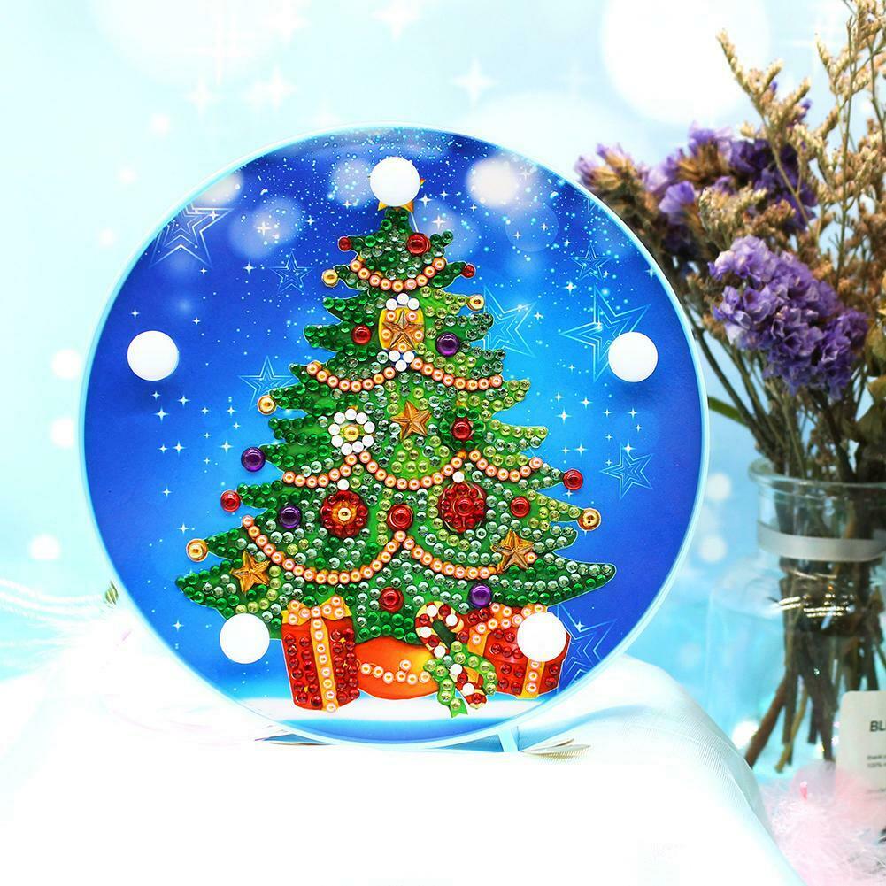 DIY LED Special Shaped Diamond Painting Christmas Tree Decorative Lights @