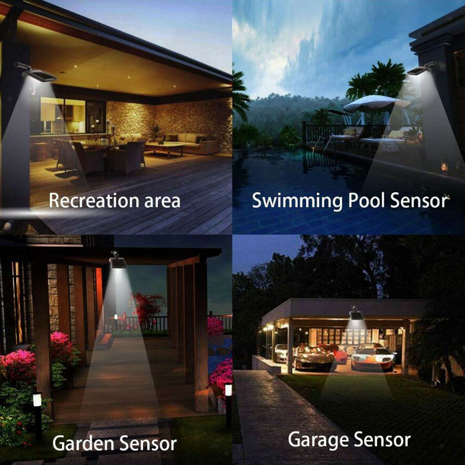Solar Motion Sensor Light LED Outdoor Garden Security Lamp for Yard