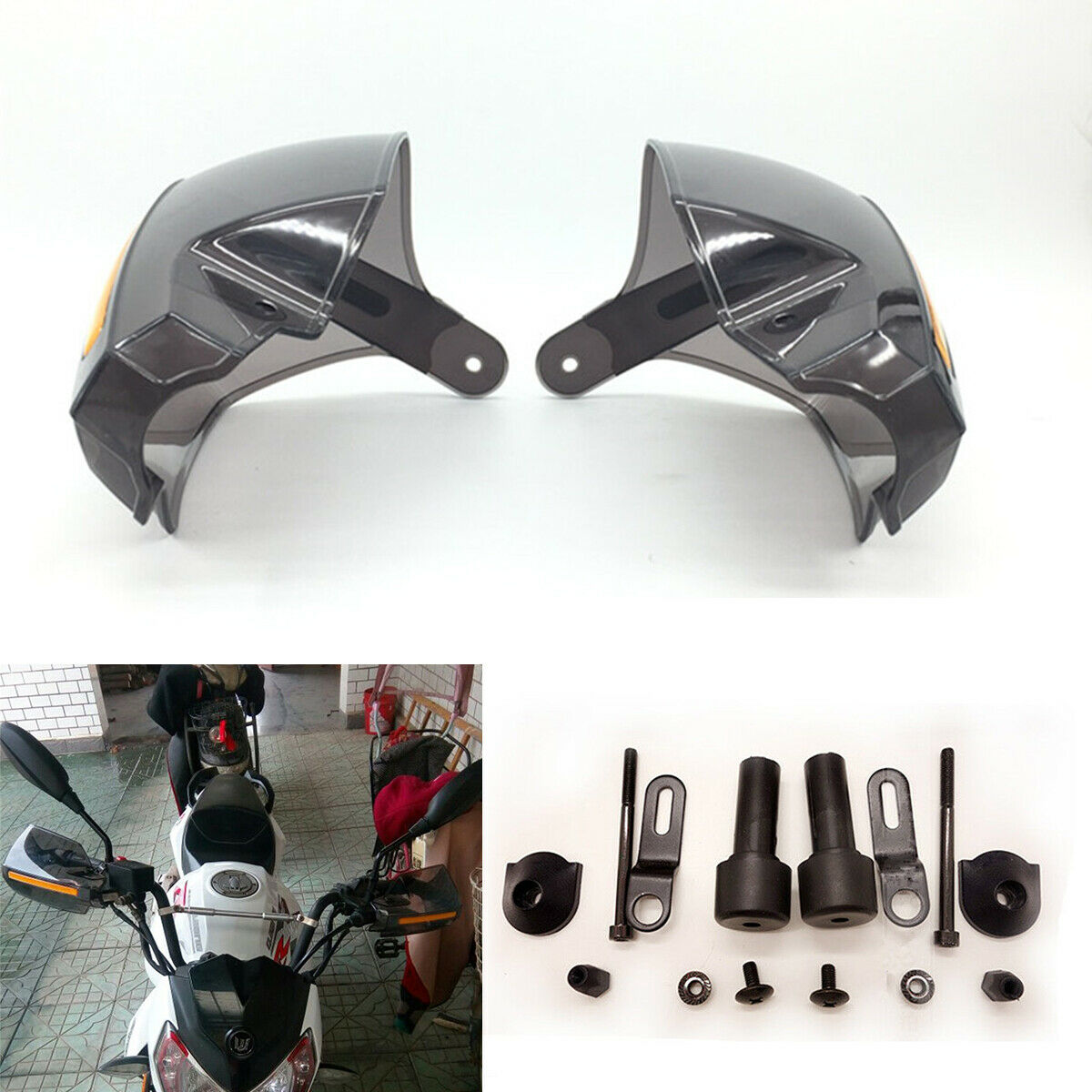 7/8" Motorcycle  Translucent Handlebar Brush Bar Hand Guard Handguard Protector