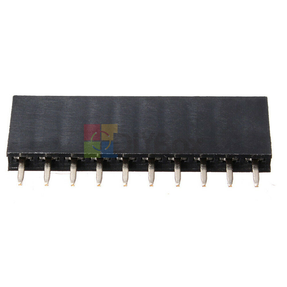 100Pcs 1x10 10 Pins Single Row Straight PCB Socket Female Header 2.54MM