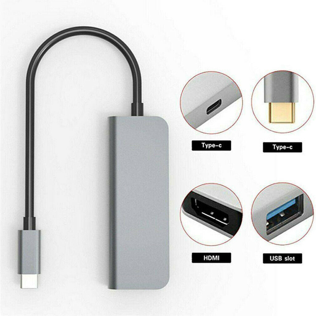 Type C to 4K HDMI Type-C USB 3.0  Adapter Hub For Macbook Pro