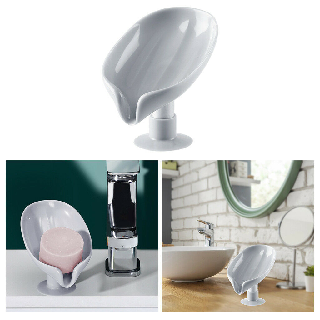 2X Creative Soap Holder Bathroom Soap Storage Box Soap Saver Tray Grey