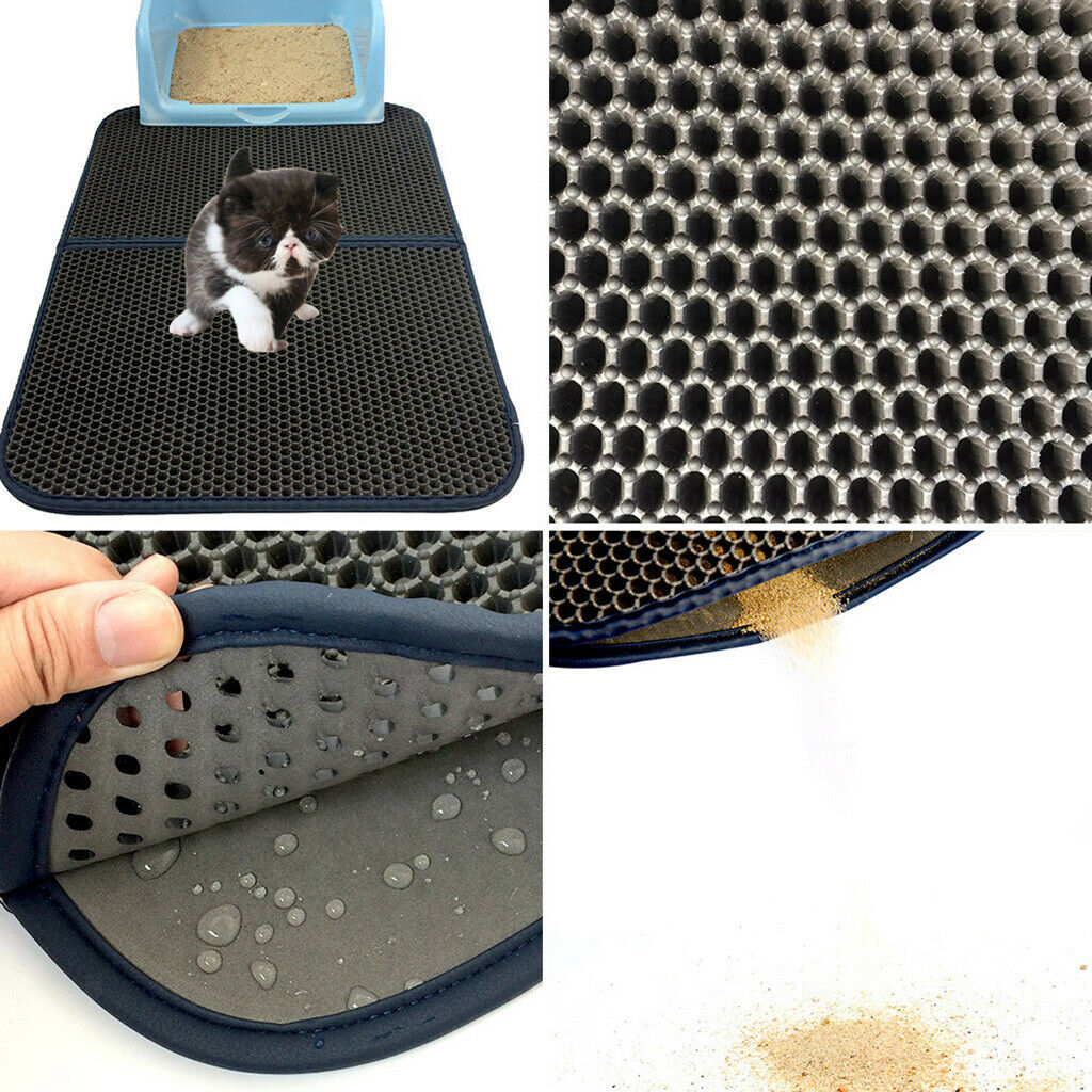Waterproof Cat Litter Mat Trapper Foldable Pad Pet Rug Foam Mat Gray