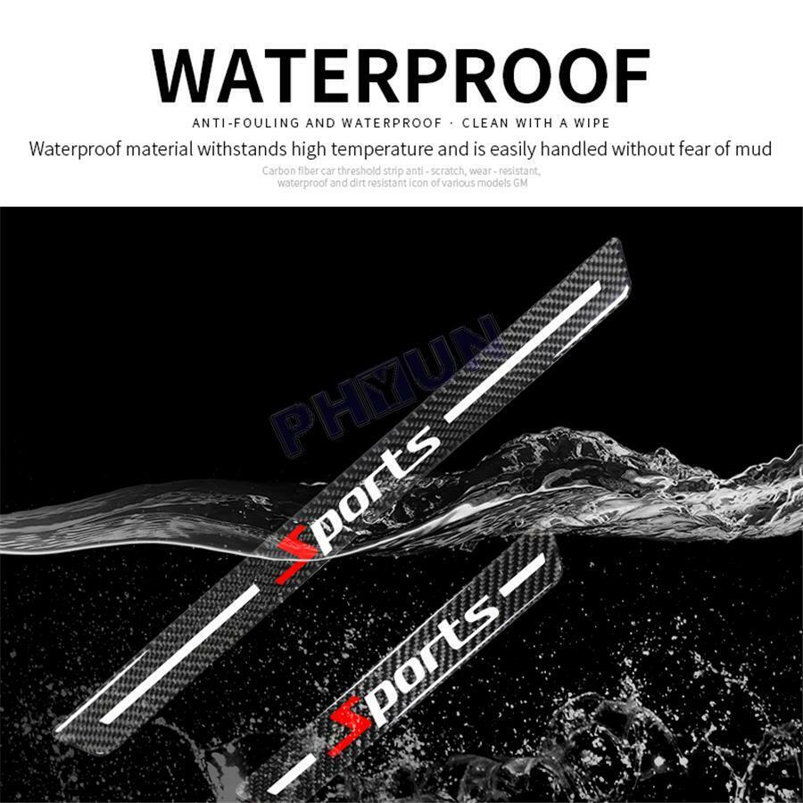4 Carbon Fiber Car SUV Door Scuff Sill Cover Panel Step Protector Trim Universal