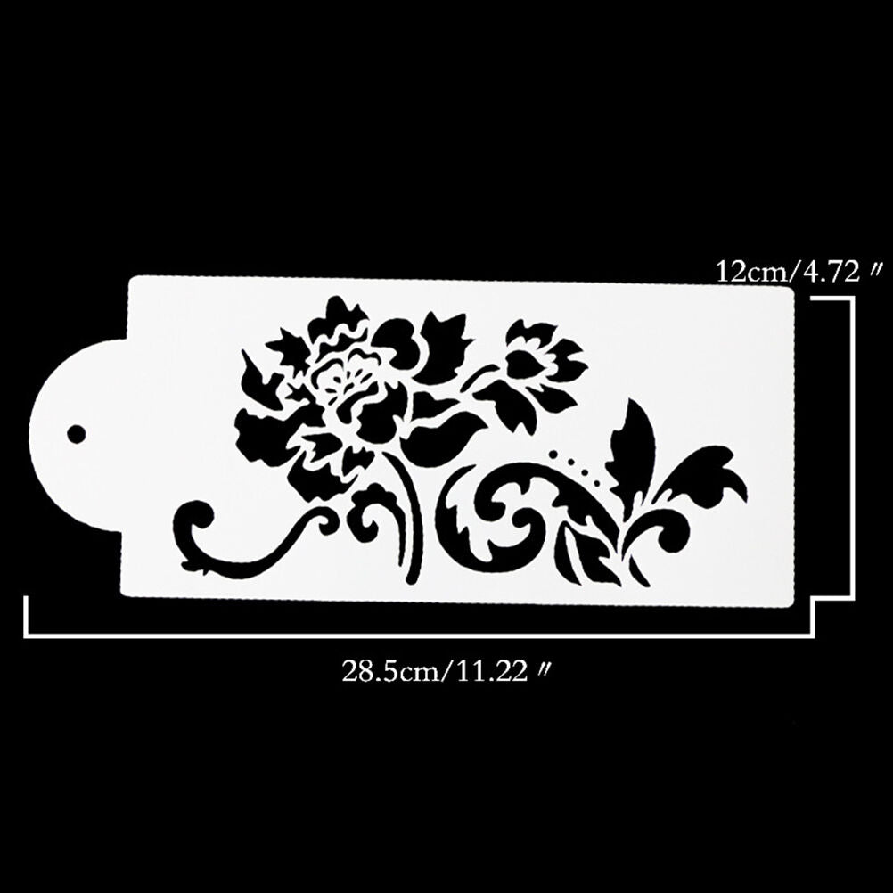 4PCS Flowers Fondant Cake Stencil Kitchen Cupcake Template Mold Baking To.l8