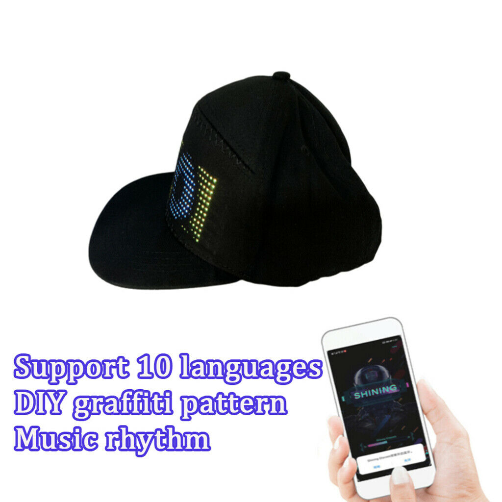 Fashion Glow LED Display   Hat APP Control for   Club Performance