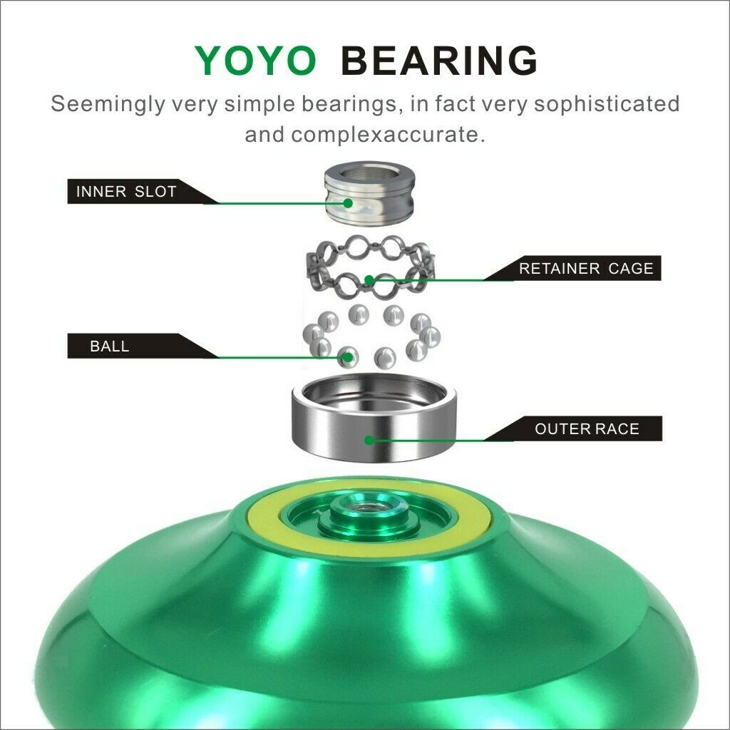 New Professional YoYo Ball Bearing String Trick Alloy Kids Toys Green Outdoor