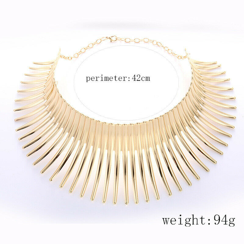 2x Fashion Metal African Style Statement Necklace Chunky Choker Necklace
