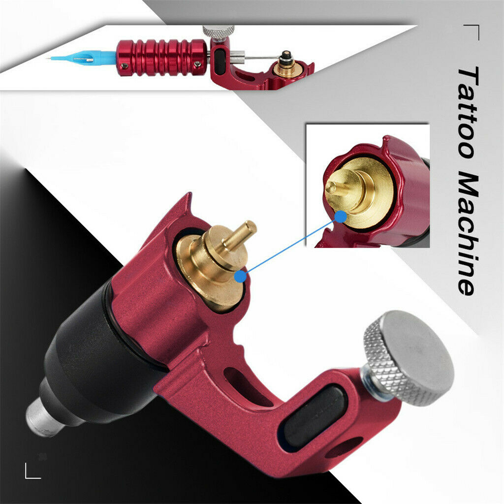 Professional Tattoo Kit Rotary Tattoo Machine  Tools For Shading Lining - Red,