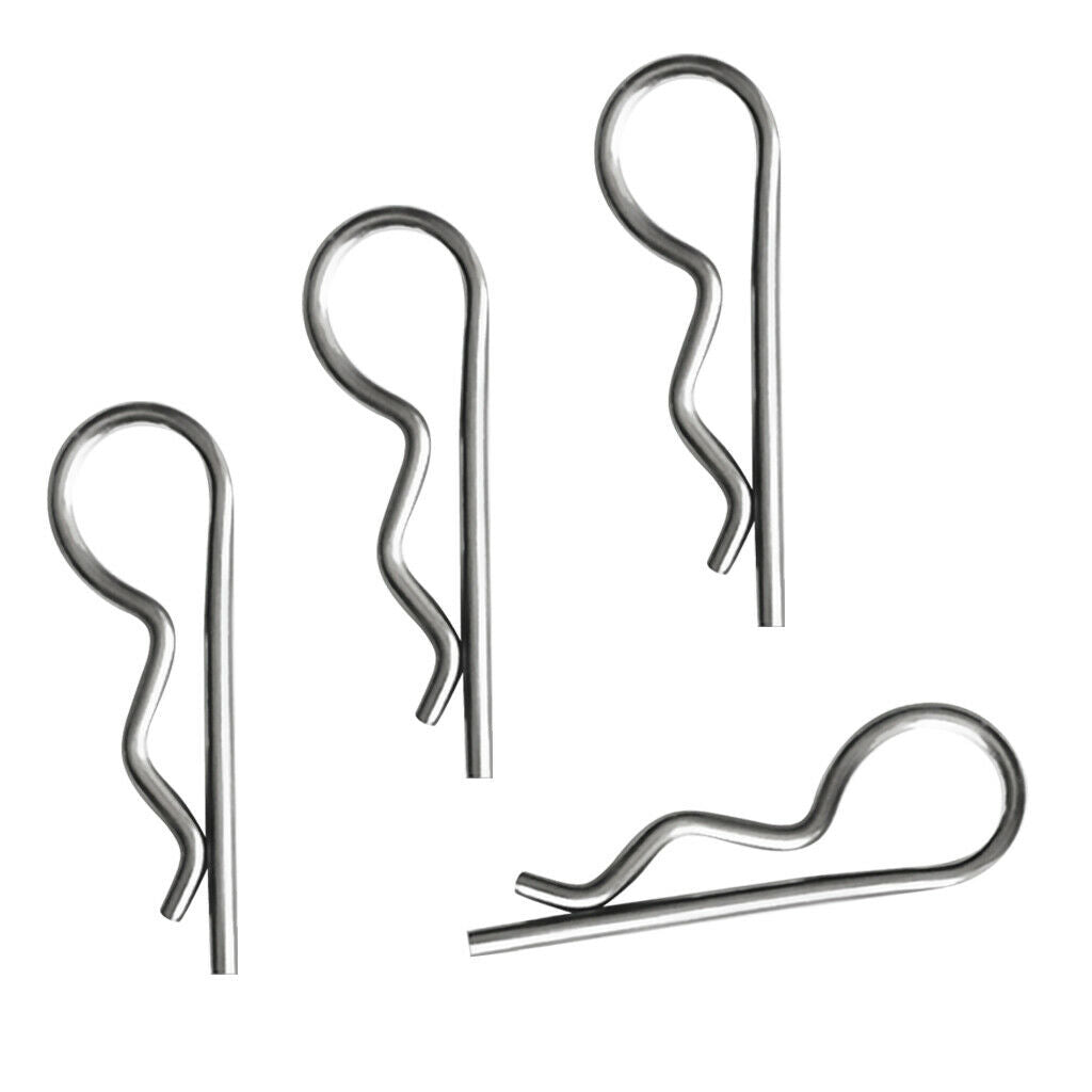 4 Pieces Marine Stainless Steel R Retaining Clips Spring Cotter Pins 5x103mm