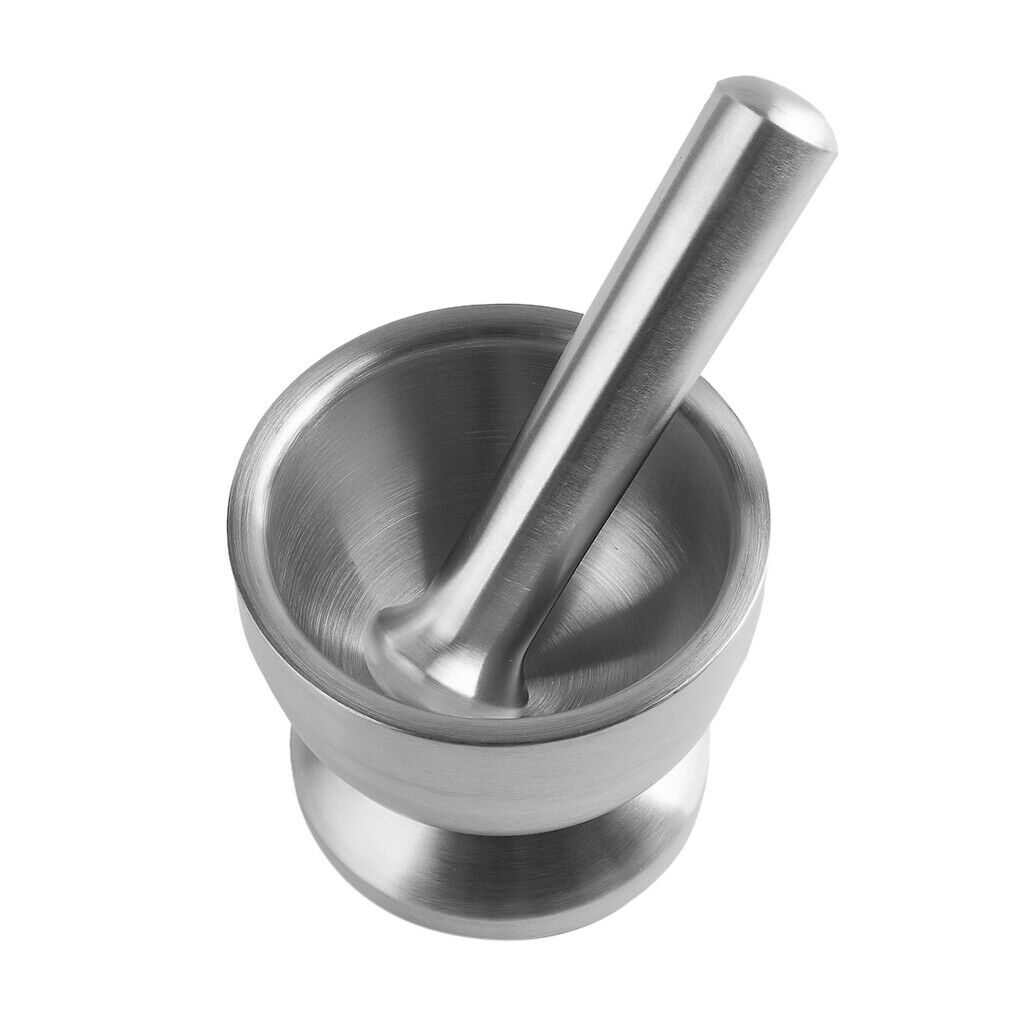 Stainless Steel Mortar Pestle Set Garlic Spice Tool Herb Medicine Grind Bowl