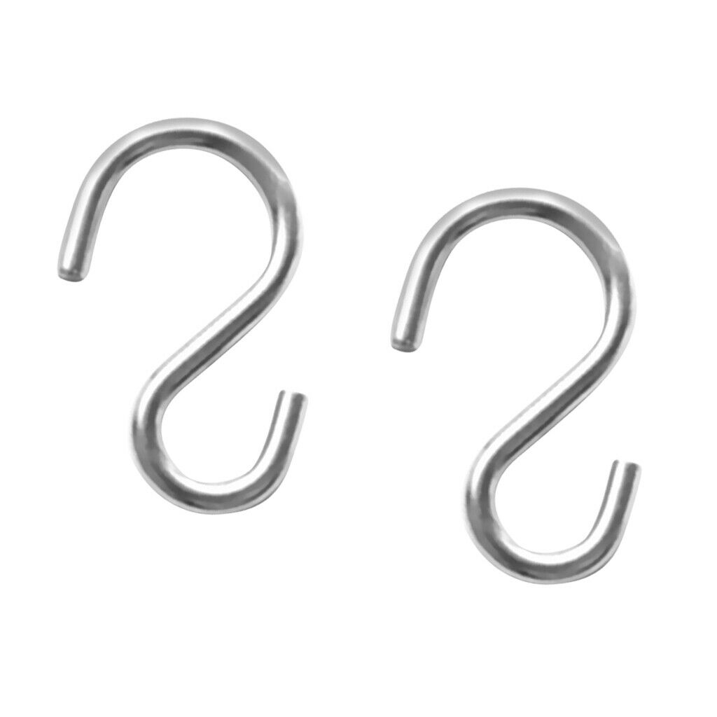 2pcs 1.8 "4mm stainless steel S-shaped hanger hooks for small ones