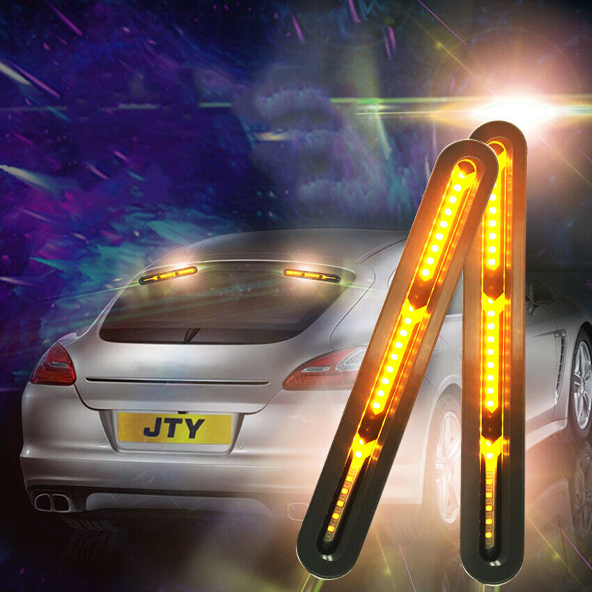 2x 12-24V Car Truck DRL LED Light Bar Brake Flowing Turn Signal Stop Tail