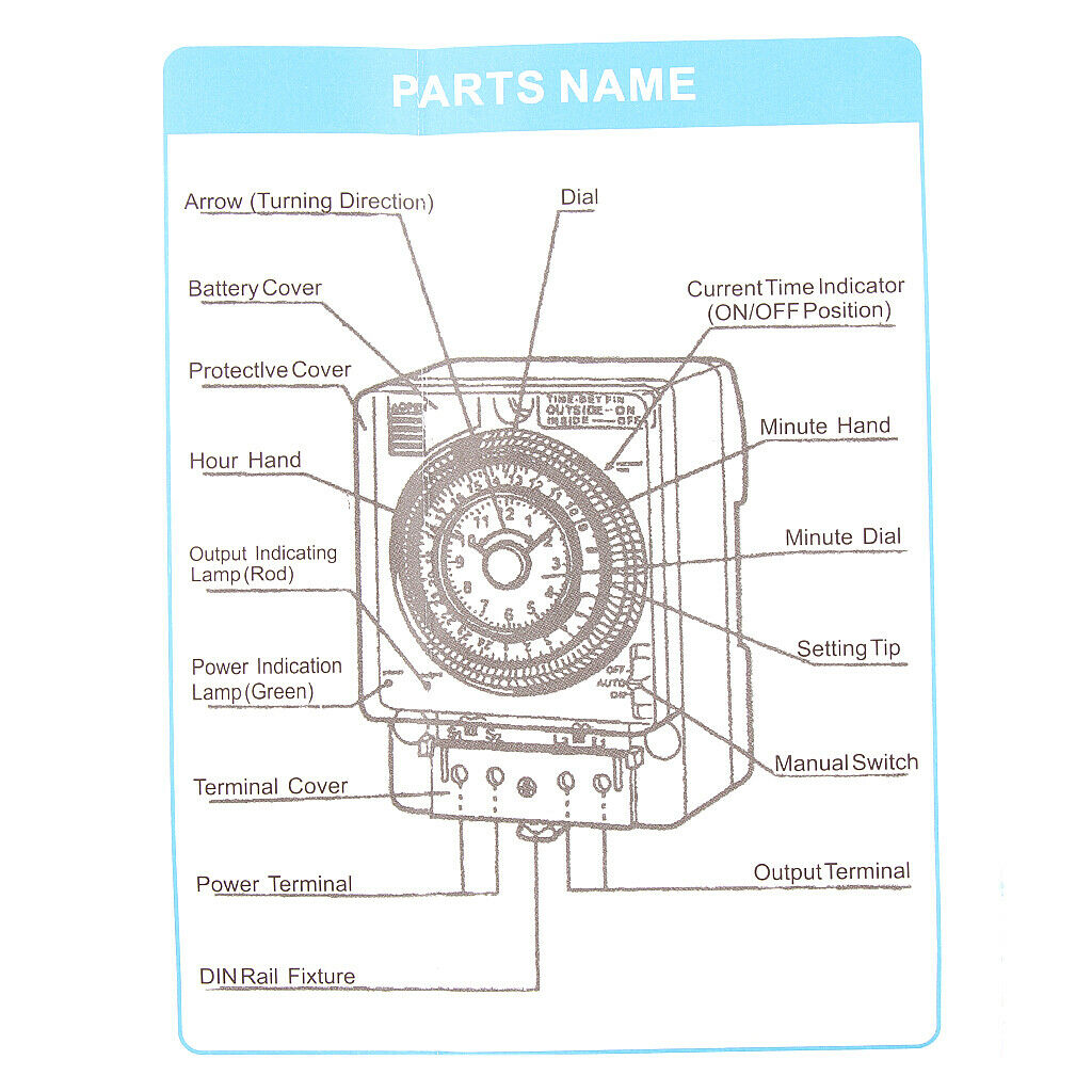 Heavy Duty AC220V 10A Plastic Mechanical Timer Switch Time Control System
