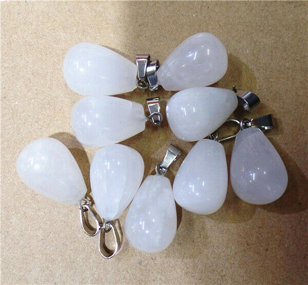 100Pcs 18x13mm Wholesale Natural White Aventurine Teardrop Pendant Bead HH8337