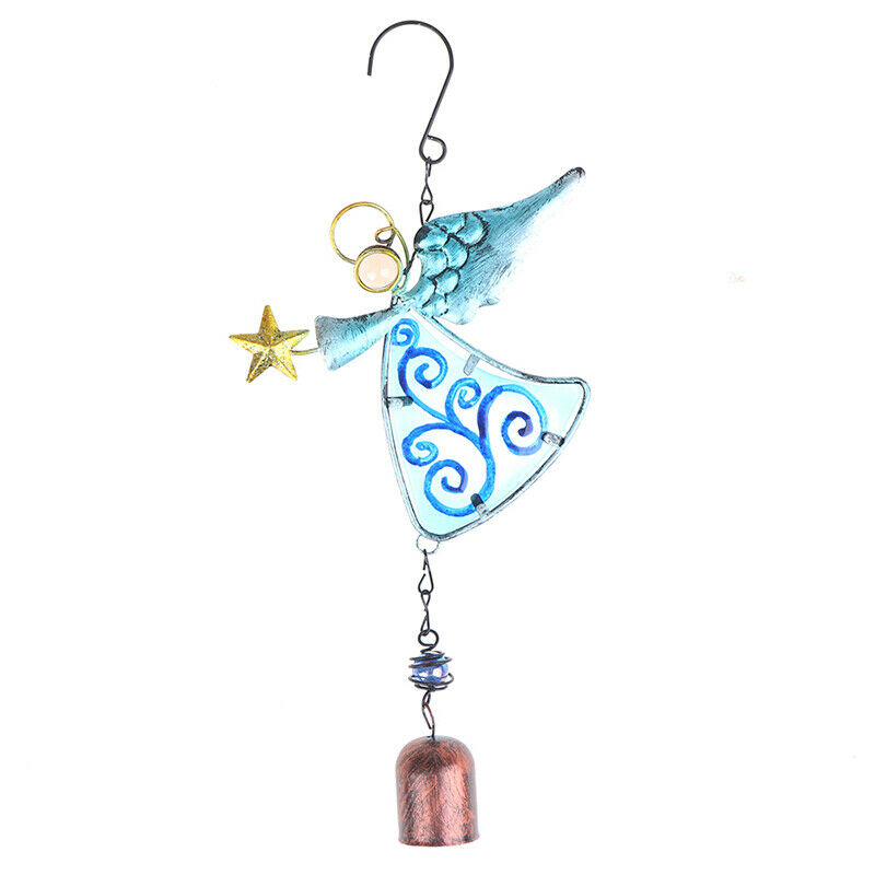 Wind Chimes Wind-Bell Angel Glass Iron Pendant For Porch Bedroom Home Dec.l8