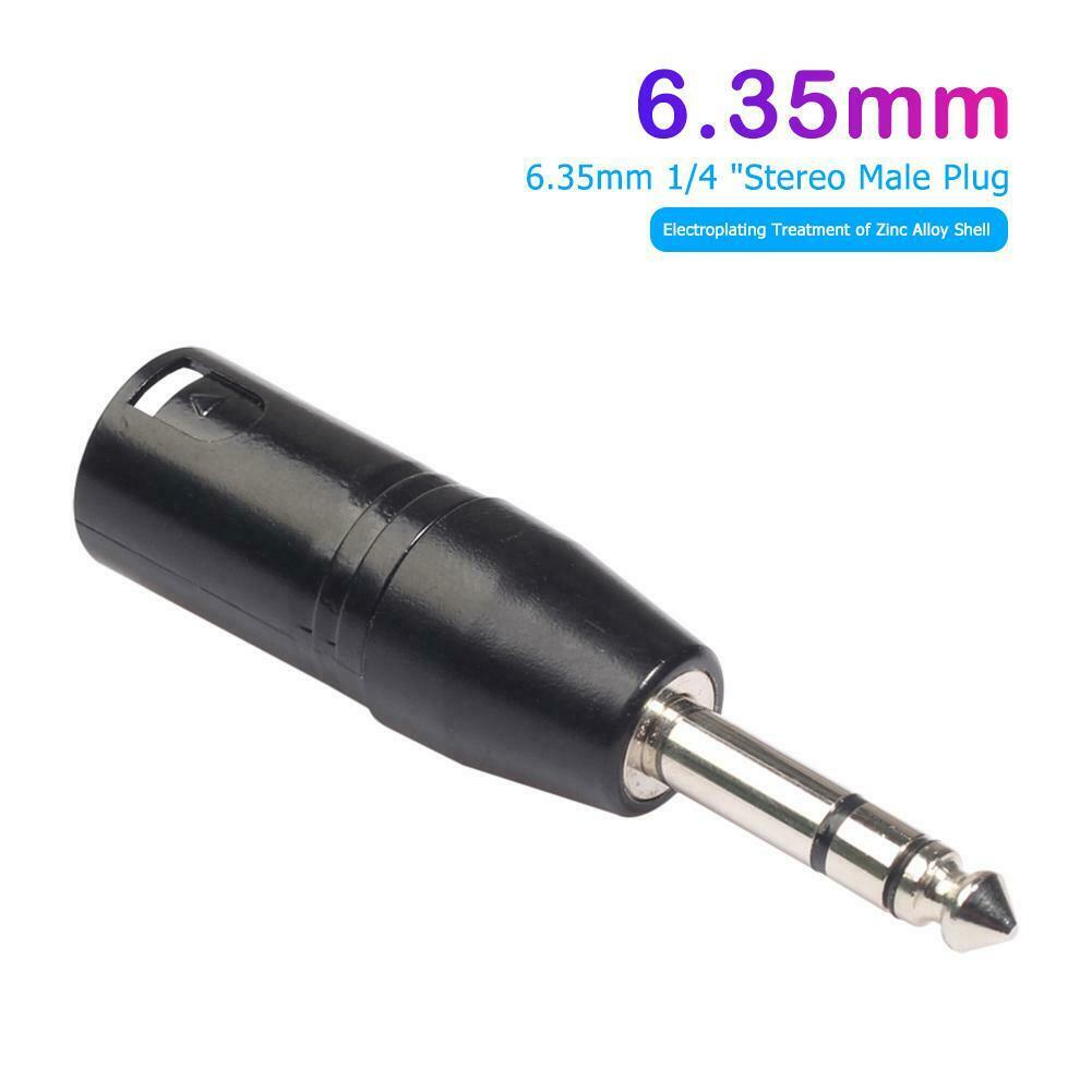 Male 3-Pin XLR to Male 1/4 inch 6.35mm Stereo Jack Connector Audio Adapter @