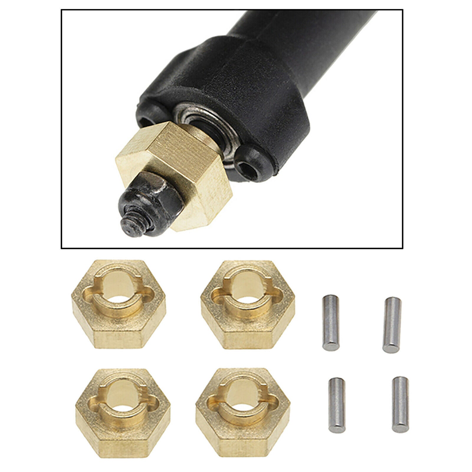 Pack of 4 Brass Internal Wheel Counterweight for Axial 1:24 SCX24 RC Car
