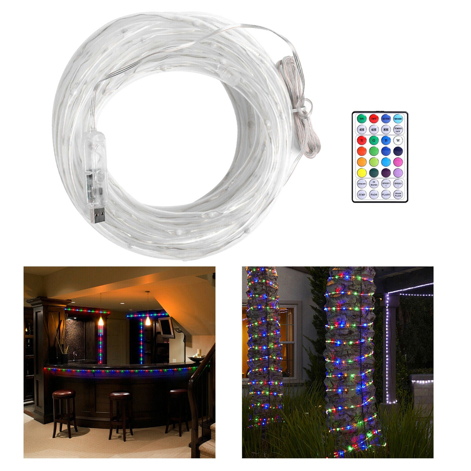 LED String Lights 10m 100 LEDs USB Powered 16 Multi Colors Changing Fairy String