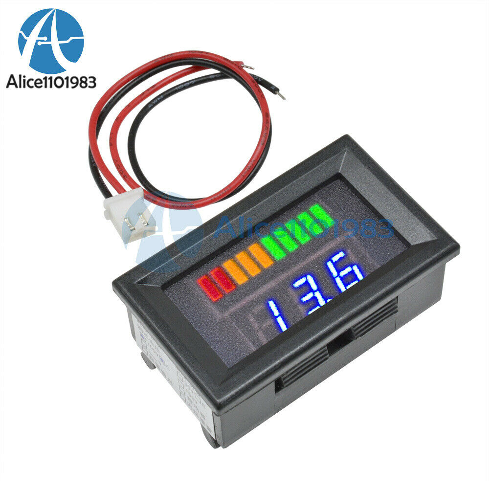 DC7-100V LED Display  Lead-acid Battery Charge Level Indicator Voltmeter Tester