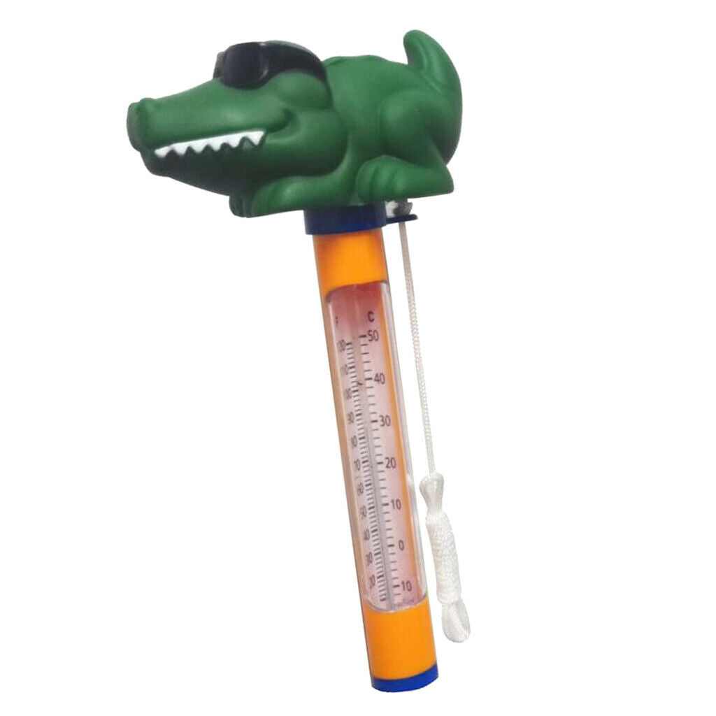 2pcs Pool Thermometer Ponds Water Temperature Gauge Shark & Crocodile Head