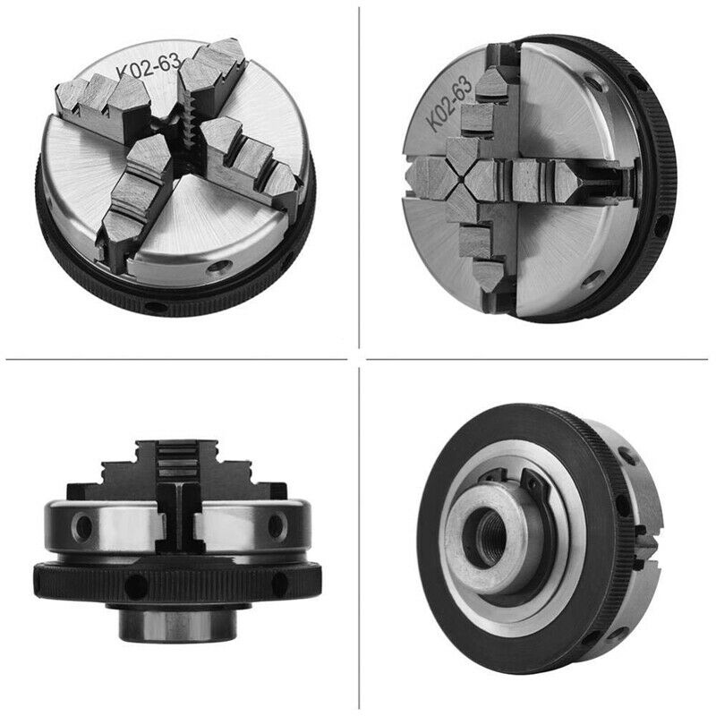 K02-63 Manual Self-Cente DIY Metal Wood Lathe Chuck Woodworking Parts Tool F8VV5