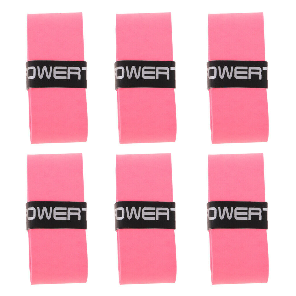 6 Pieces Tennis Badminton Squash Racket Grip Overgrip Tape Pink