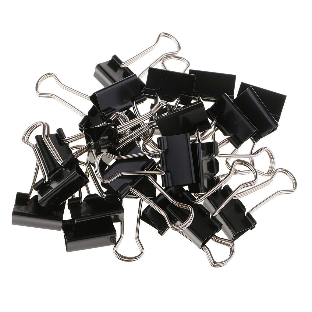 24PCS Black Binder Clips Lot File Paper Clamp Clip Stationary Office