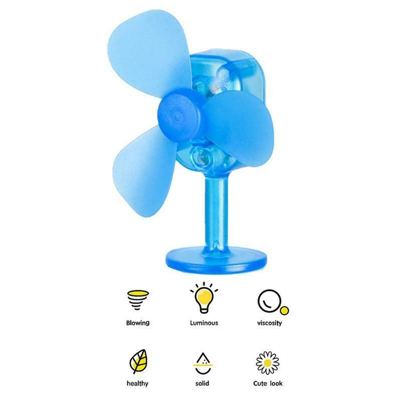 Blue Bike Motorcycle Helmet Fan with Light Easy to Install Rotatable Propeller