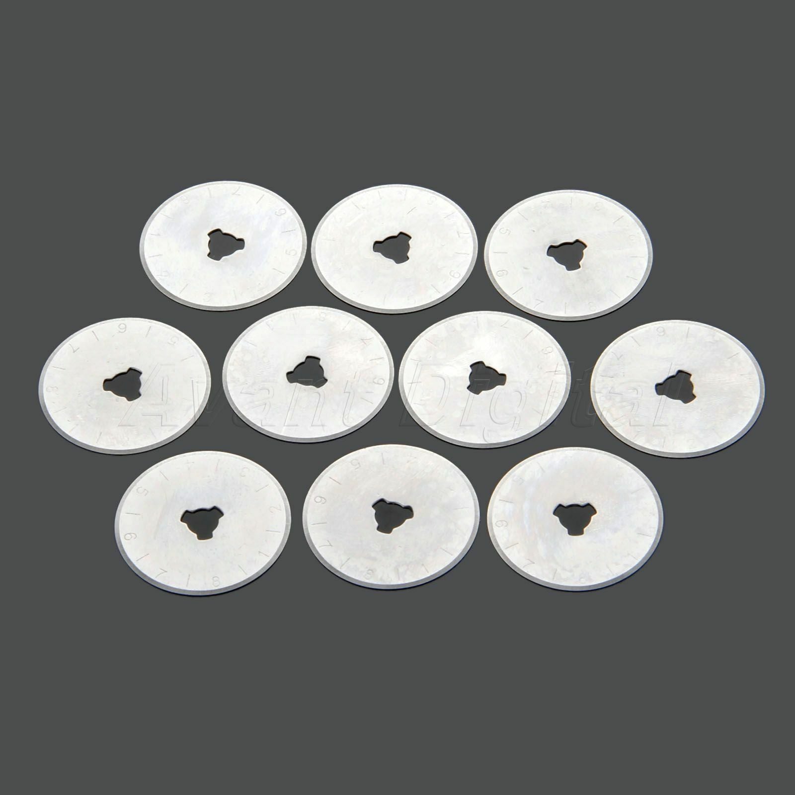 10pcs Rotary Cutter Blades Case Fabric Paper Leather Cutting Sewing Hand Craft