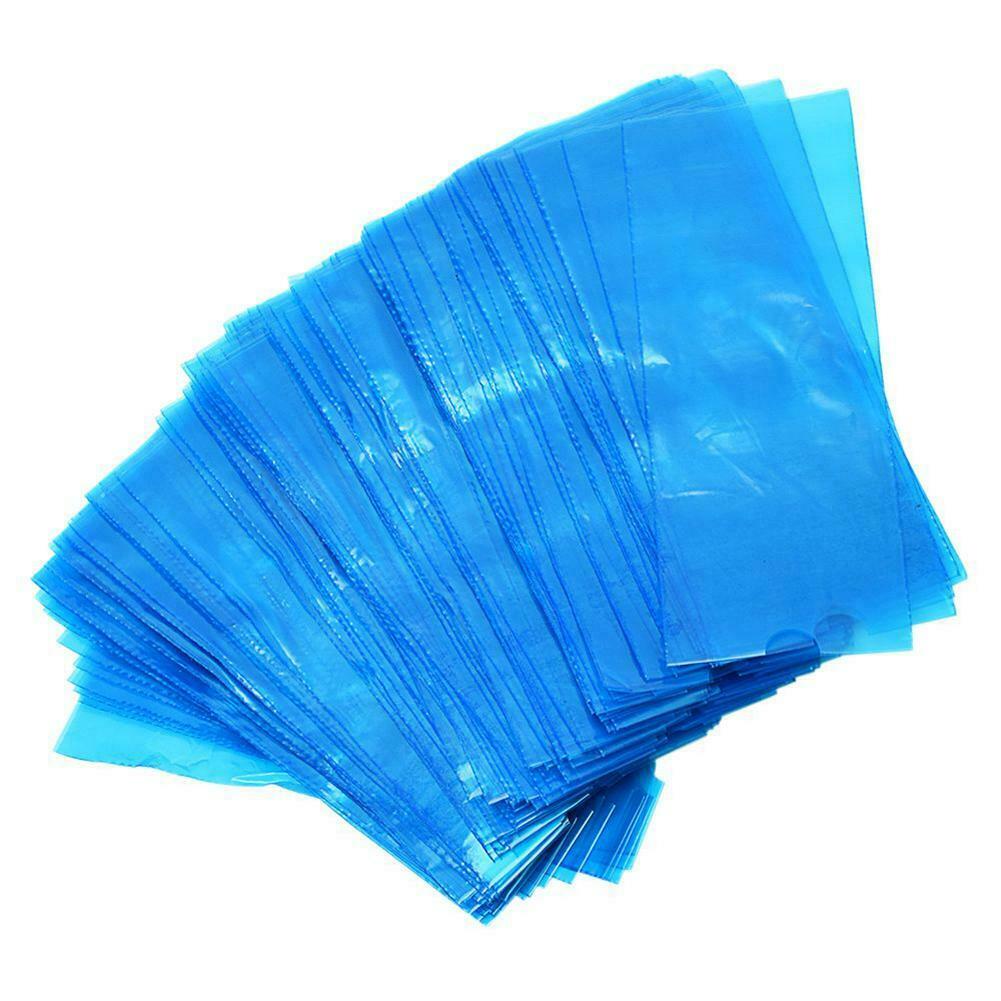 200pcs Tattoo Clip Cord Sleeves Medical Hygiene Machine Cover Bag Blue @